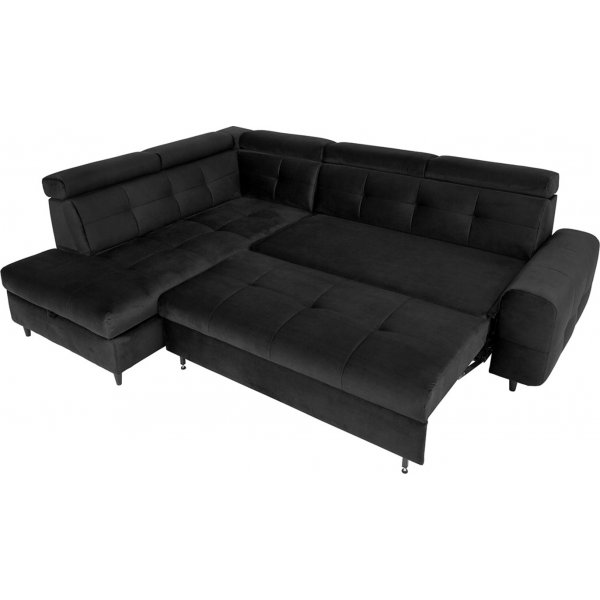 Matras hoekslaapbank met open eind links - Zwart Matras hoekslaapbank met open eind links - Zwart
