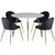 Deco matgrupp 110 cm runt bord + 4 st Art stolar svart sammet / Mässing