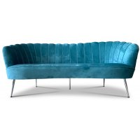 Snäckan 3-sits soffa - Turkos sammet / Krom Snäckan 3-sits soffa - Turkos sammet / Krom