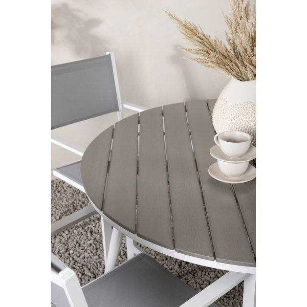 Break utematgrupp med 4 st Copacabana stolar - Grå/Vit Break utematgrupp med 4 st Copacabana stolar - Grå/Vit