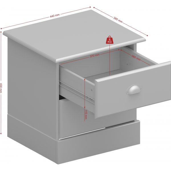 Nola sängbord - Svart/beige Nola sängbord - Svart/beige