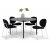 Rondo stol i svart sammet med vita ben + Fläckborttagare för möbler