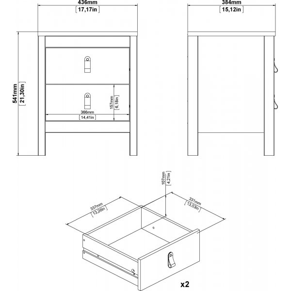 Nachtkastje Madrid - Wit
