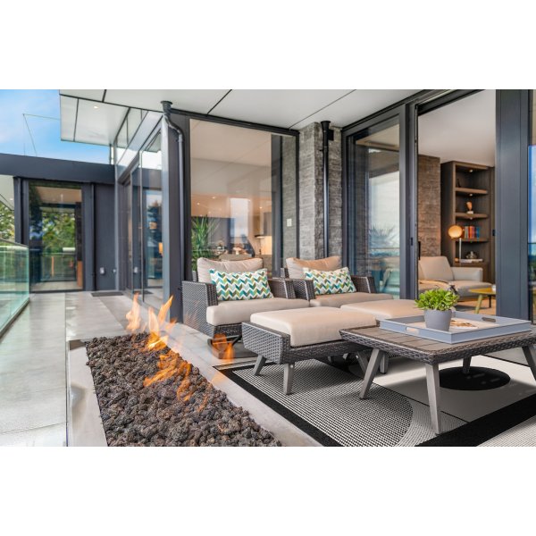 Tapis tiss plat moderne Venus Noir/Blanc