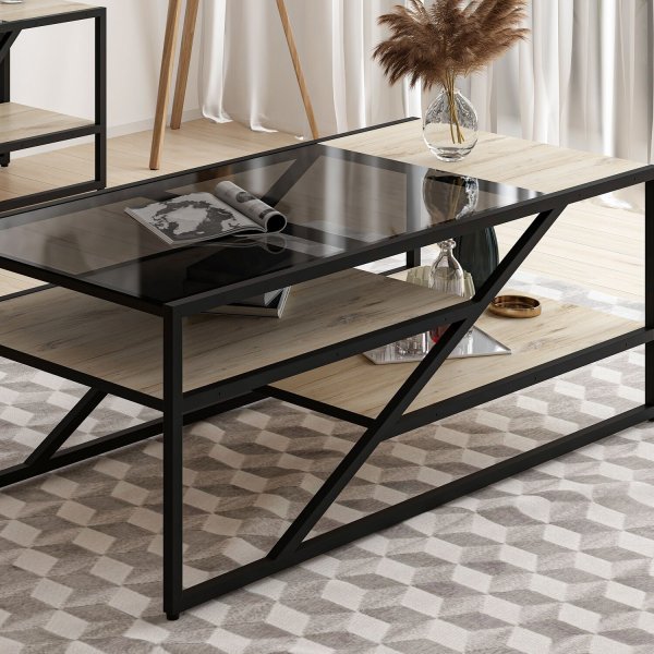 Table basse Lora 120 x 45 cm - Noir Table basse Lora 120 x 45 cm - Noir