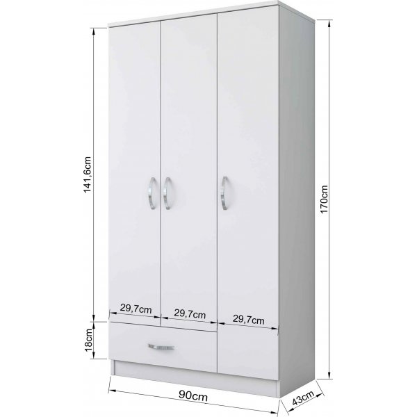 Baden garderob 2 - Vit