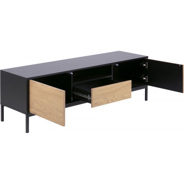 Seaford TV-bnk 140 cm - Svart/ek