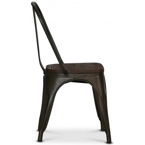 Matstol Industry Ingo i plåt - Grafit / trä Matstol Industry Ingo i plåt - Grafit / trä