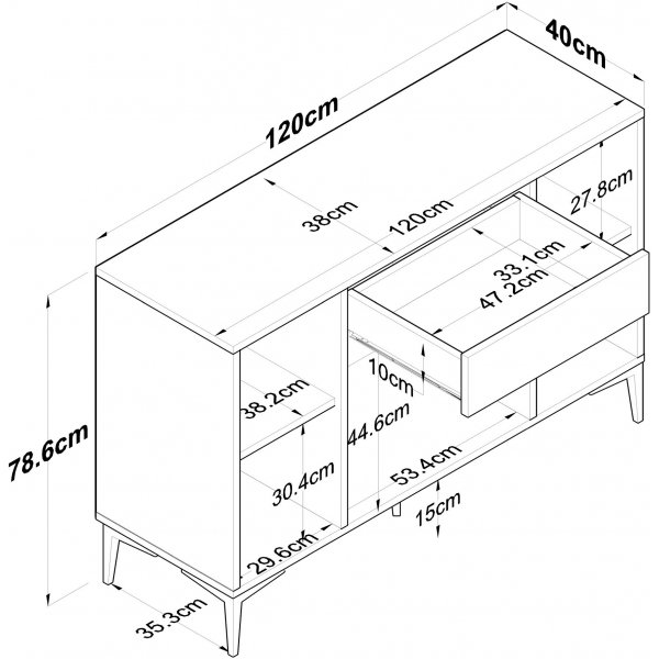 Buffet Jericho 136 - Blanc