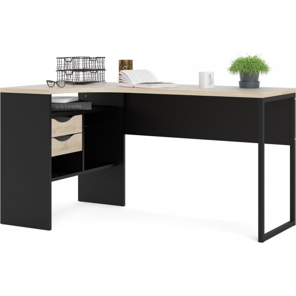 Function Plus skrivbord 145,1 x 81 x 76,8 cm - Svart/ek