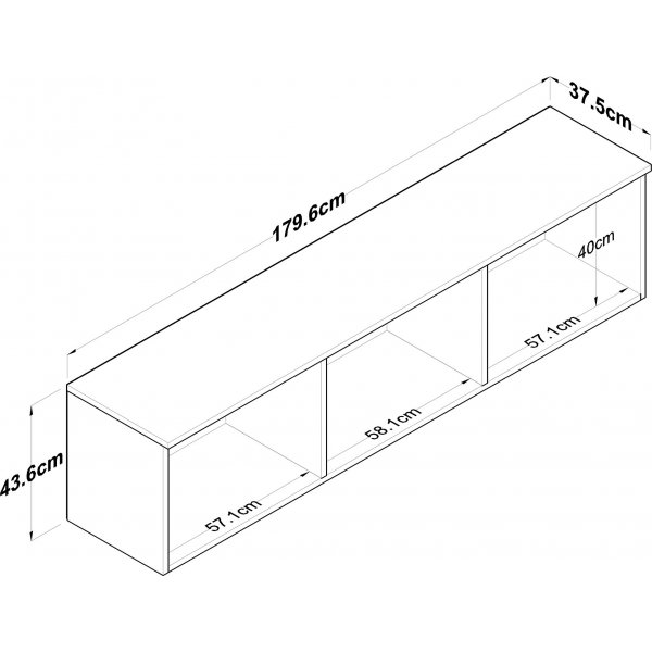 Armoire murale Mendy 180 cm - Noyer/blanc Armoire murale Mendy 180 cm - Noyer/blanc