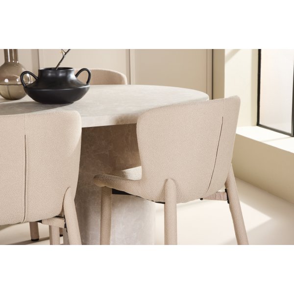 Matbord Narvik med 6 st Astoria stolar - Beige Matbord Narvik med 6 st Astoria stolar - Beige