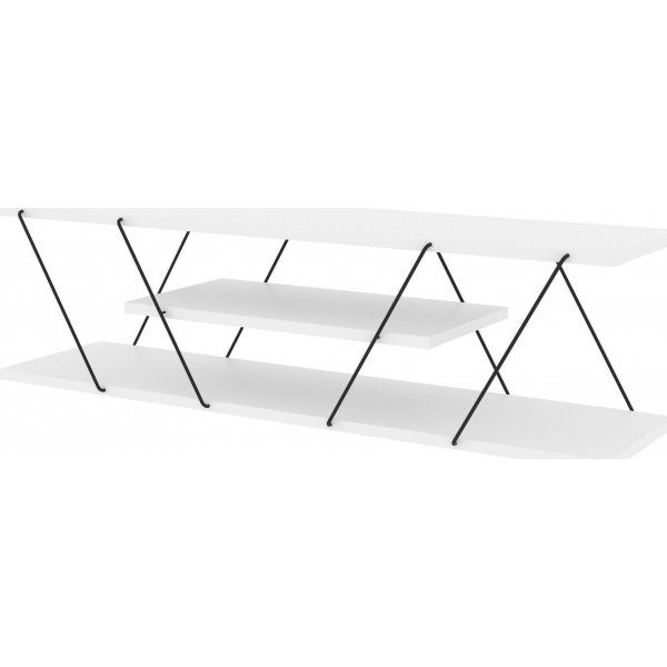 Canaz TV-bänk - Vit/svart Canaz TV-bänk - Vit/svart