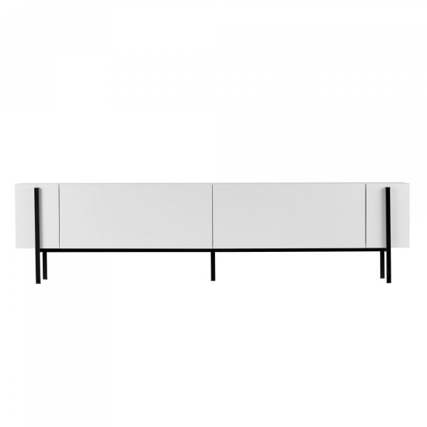 TV-b�nk Nemming 180 cm - Vit/svart