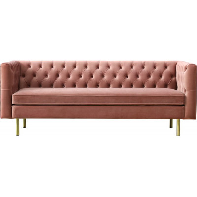 Toto 3-sits rosa soffa med guldiga ben