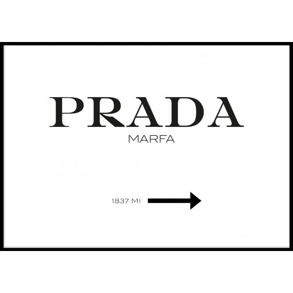 PRADA HORISONTELL WHITE - Poster 50x70 cm