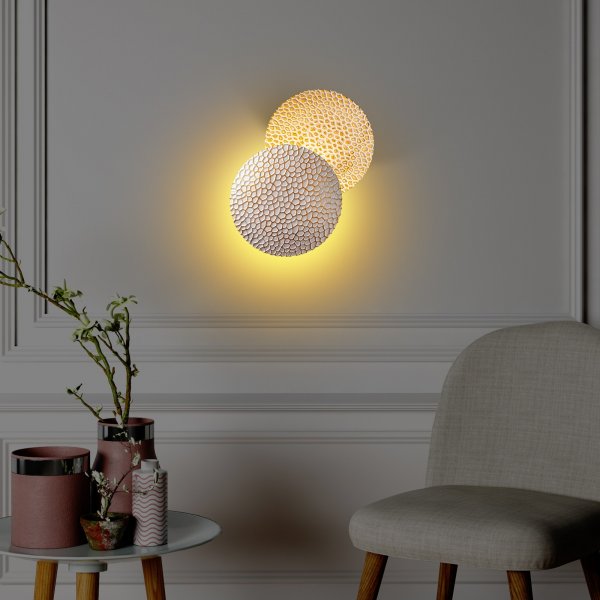 Yosma wandlamp - Wit/goud