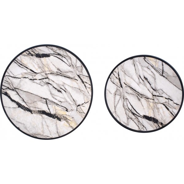Table basse Mille Ø40/50 cm - Marbre blanc/noir Table basse Mille Ø40/50 cm - Marbre blanc/noir