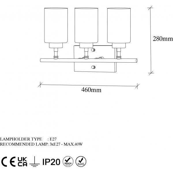 Yeni wandlamp 13125 - Goud