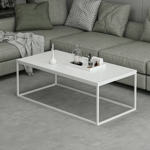 Table basse Tigre 120 x 60 cm - Blanc