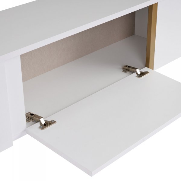 TV-b�nk Orost 180 cm - Vit/guld