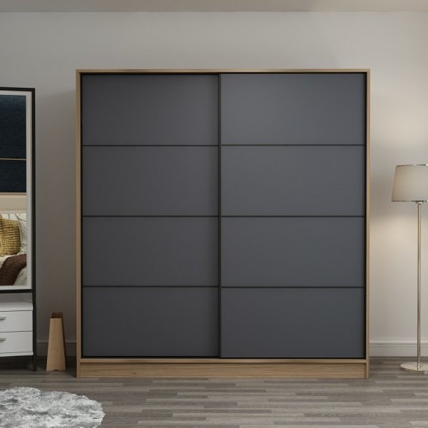 Kapusta garderob 180 cm - Brun/antracit Kapusta garderob 180 cm - Brun/antracit