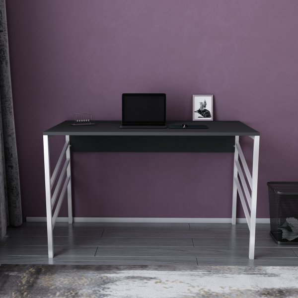 Bureau Joséphine 120 x 60 cm - Blanc/anthracite Bureau Joséphine 120 x 60 cm - Blanc/anthracite