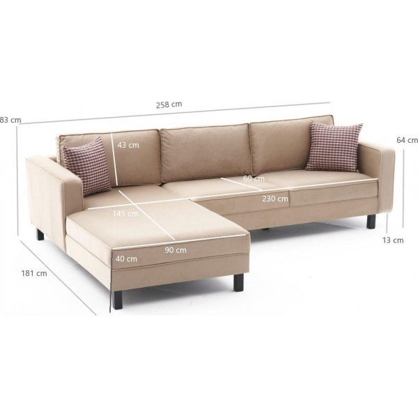 Canapé en velours beige Canapé en velours beige