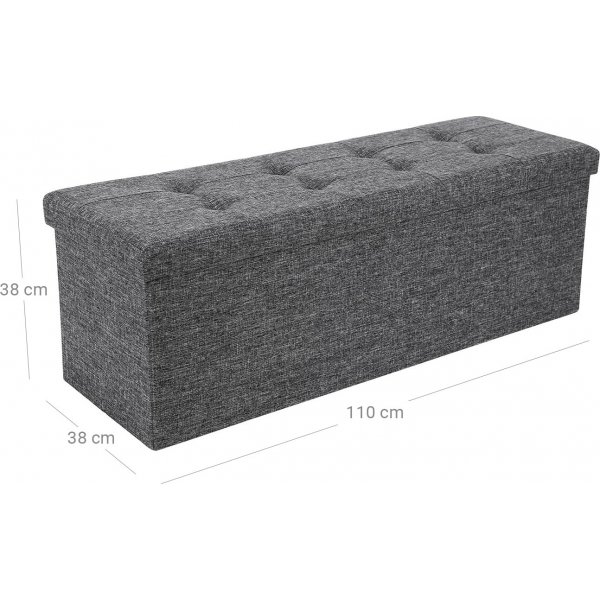 Joar sittbnk med frvaring 110 cm - Mrkgr