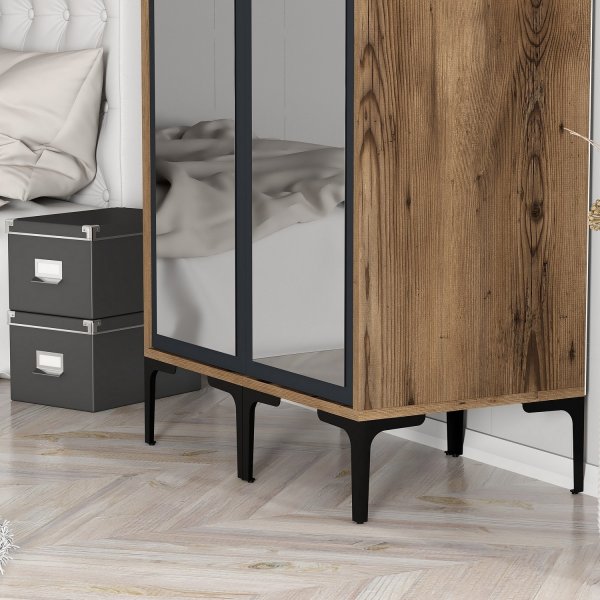 Armoire Kumsal 4 Noyer/anthracite Armoire Kumsal 4 Noyer/anthracite