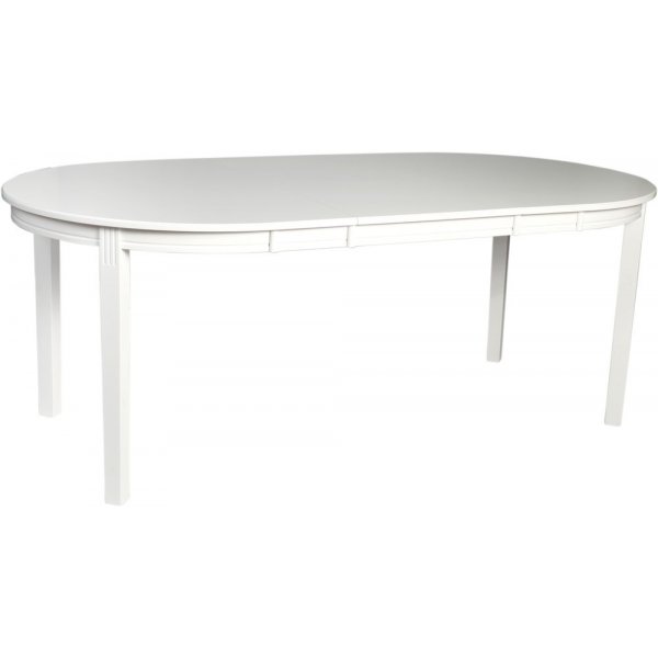 Wittsk�r ovalt matbord 150-200 cm f�rl�ngningsbart - Vit