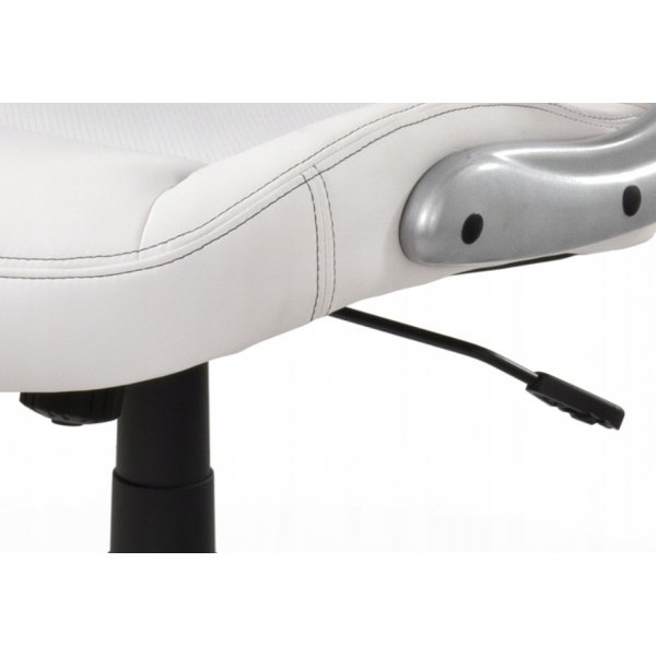 Chaise de bureau Danica en cuir artificiel blanc