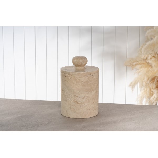 Burk i beige Travertinmarmor Burk i beige Travertinmarmor