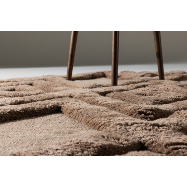 Dahliawollen vloerkleed - Donkerbruin Dahliawollen vloerkleed - Donkerbruin