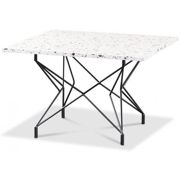 Terrazzo soffbord 75x75cm - Cosmos Terrazzo & underrede Star svart