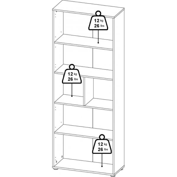 Bibliothèque haute Sign avec 2 portes - Blanc/hickory Bibliothèque haute Sign avec 2 portes - Blanc/hickory