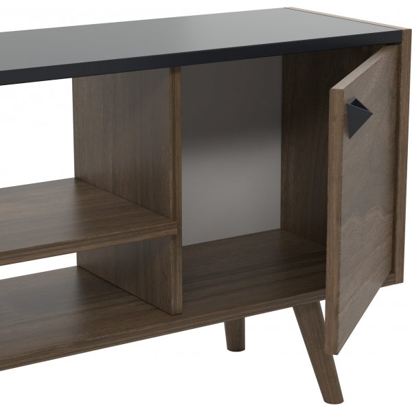 Banc TV Nida - Anthracite/noyer