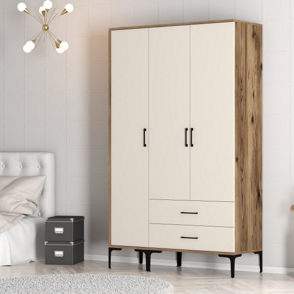 Armoire Kumsal en Noyer/crème - 120 cm Armoire Kumsal en Noyer/crème - 120 cm