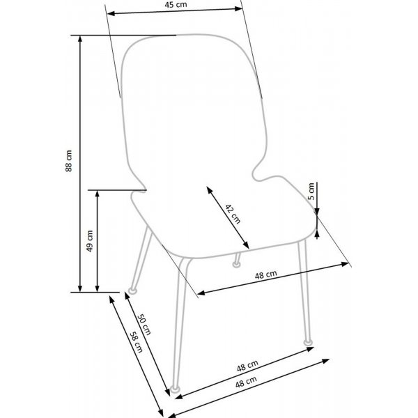 Chaise de salle à manger Cadeira 381 - Rose Chaise de salle à manger Cadeira 381 - Rose