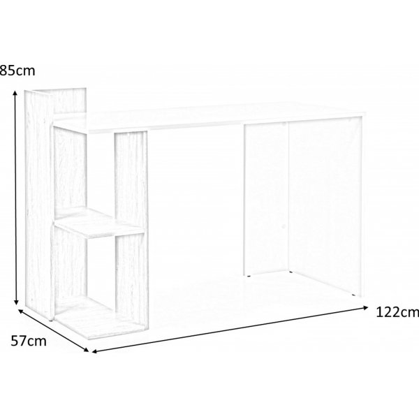 Bureau Oluf 122x57 cm - Chne/blanc