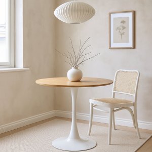 Matbord ek/vit Ø80 cm - Sumner Matbord ek/vit Ø80 cm - Sumner