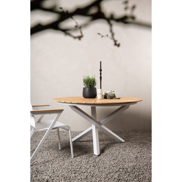 Mexico matbord 140 cm - Natur/Vit