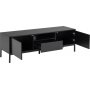 Seaford mediabnk 140 cm - Svart