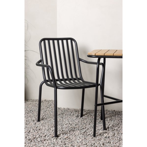 Holmbeck utematgrupp med 2 st Peking stolar - Svart/Natur