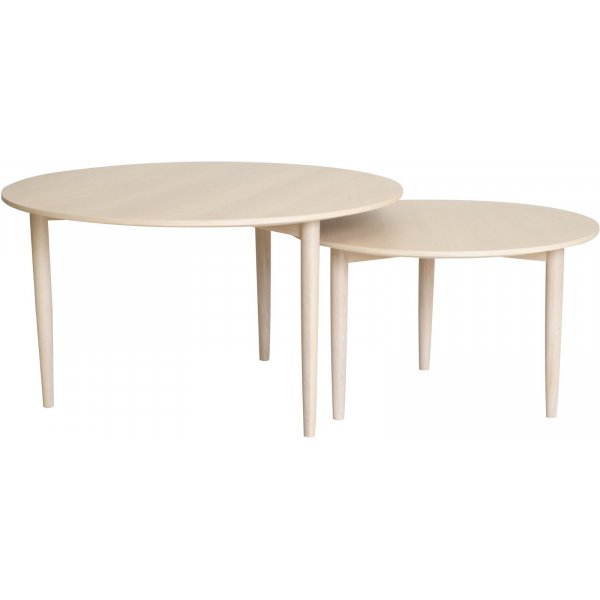 Ensemble de tables basses Kalmar - Placage chne pigment blanc