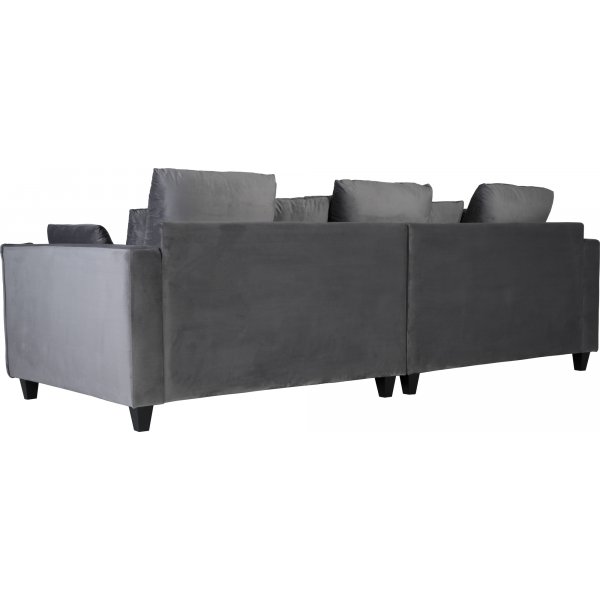 Soffa 270 cm bred och 114 cm djup - grå sammet Soffa 270 cm bred och 114 cm djup - grå sammet
