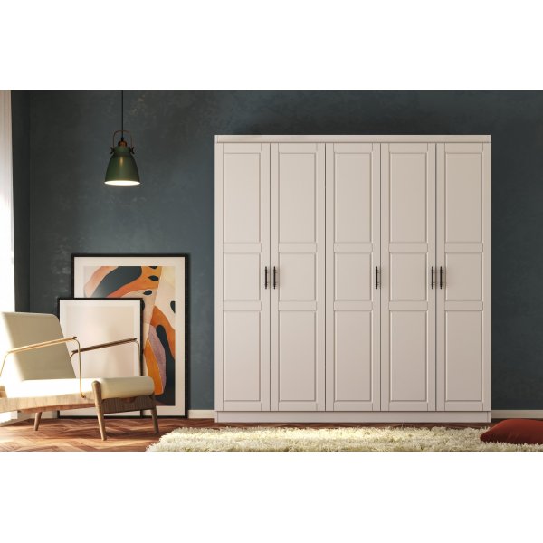 Armoire Bahar 175 x 50 x 210 cm - Blanc Armoire Bahar 175 x 50 x 210 cm - Blanc