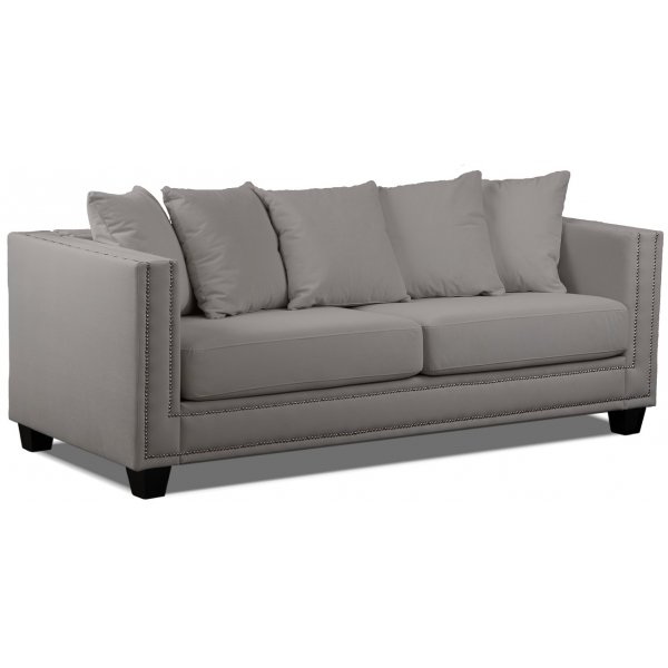 Tempel 3-sits soffa med nitar - Beige matt sammet Tempel 3-sits soffa med nitar - Beige matt sammet