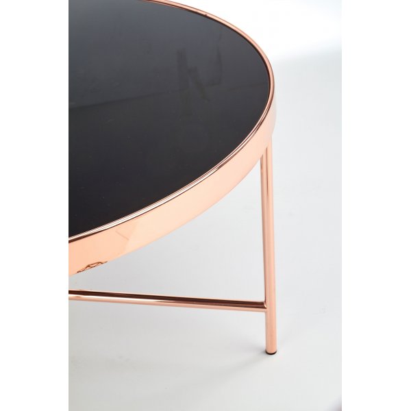 Gunhild soffbord Ø82 cm - Svart/koppar Gunhild soffbord Ø82 cm - Svart/koppar