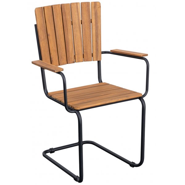 Holm� utematstol med armst�d brun/svart